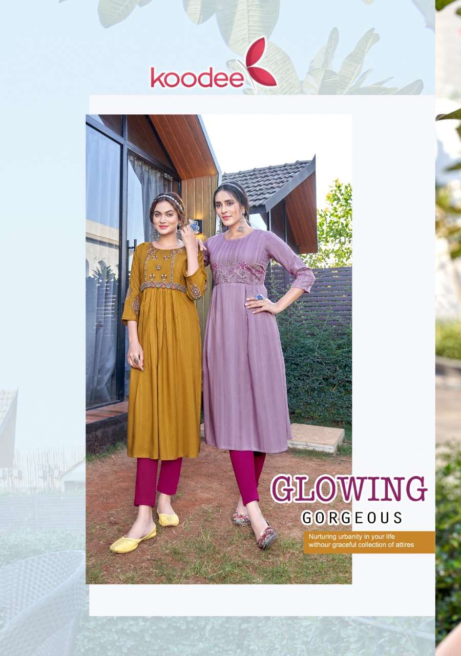 KOODEE PRESENT MORNI VOL 1 HEAVY RAYON DOBY NYRA CUT ONLY KURTI SET