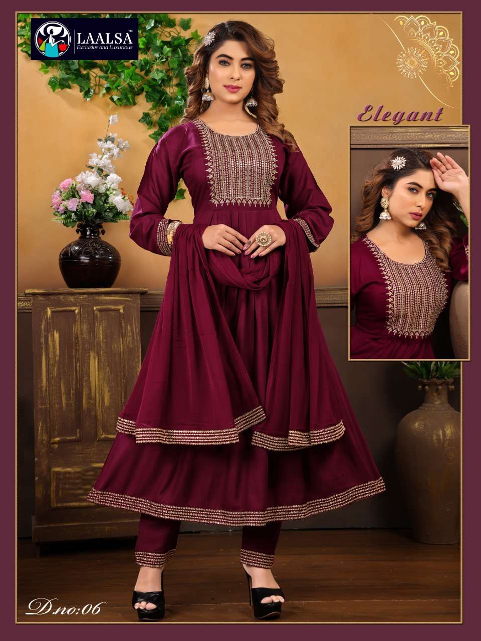 LAALSA PRESENT MAHIMA VOL 2 FLAIR KURTI WITH PANT & DUPATTA SET