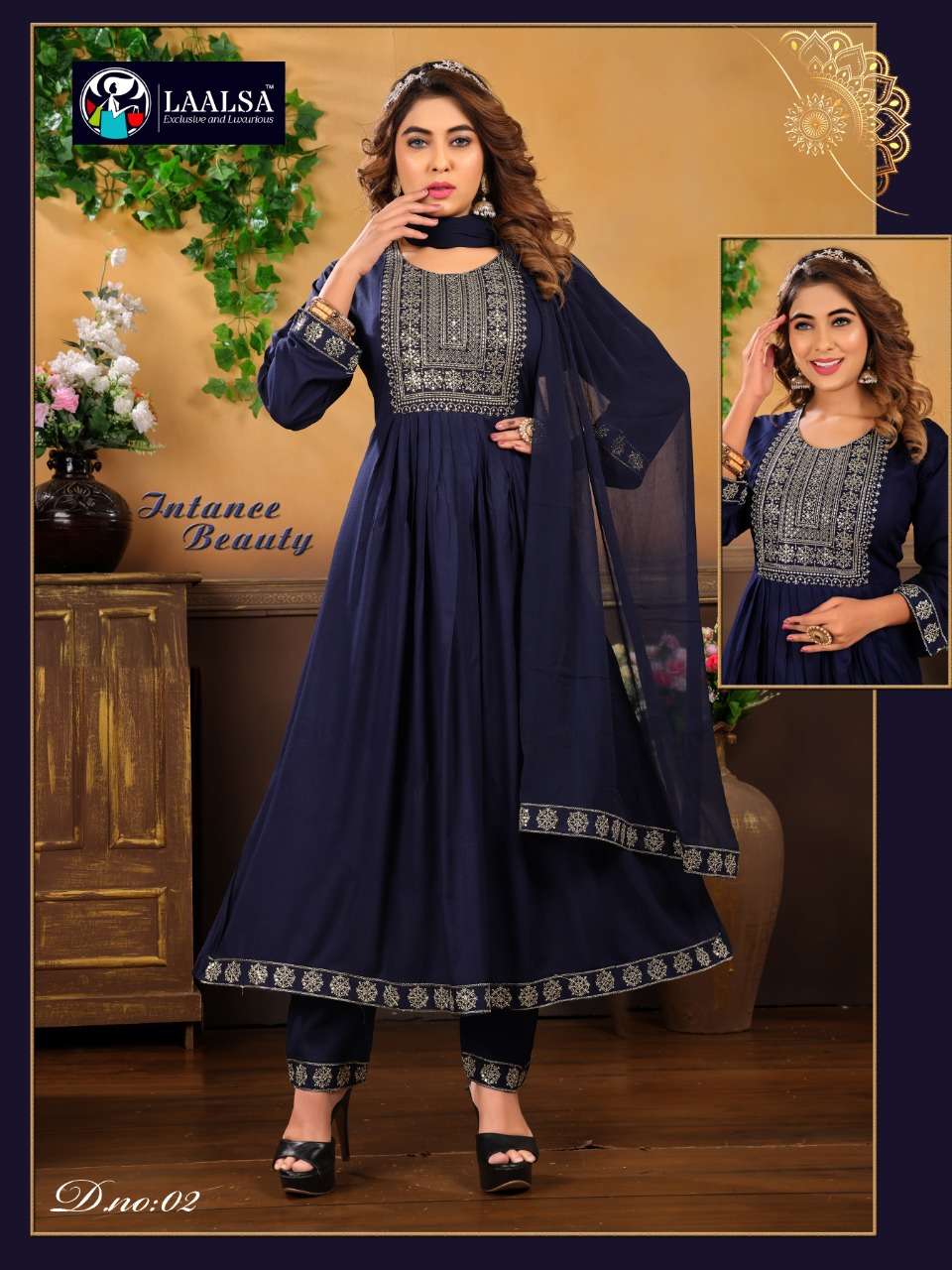 LAALSA PRESENT MAHIMA VOL 2 FLAIR KURTI WITH PANT & DUPATTA SET