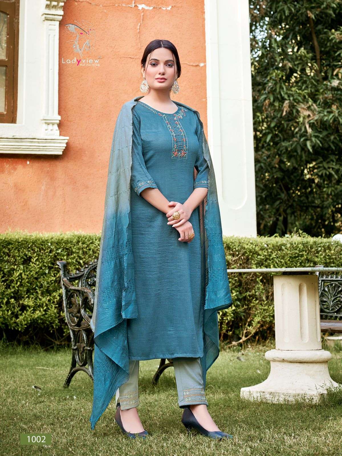 LADYVIEW LAUNCHING KURTI PANT WITH DUPATTA SET PRESENT GEET CATALOG