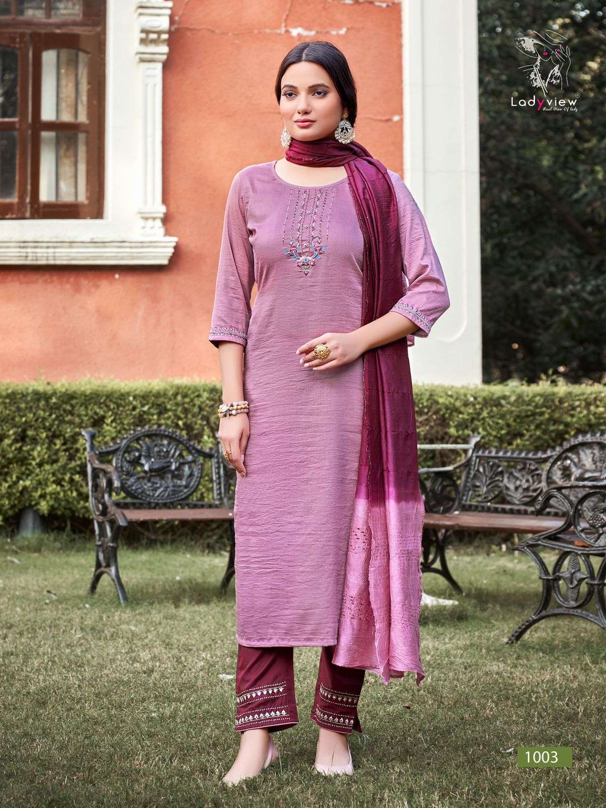 LADYVIEW LAUNCHING KURTI PANT WITH DUPATTA SET PRESENT GEET CATALOG