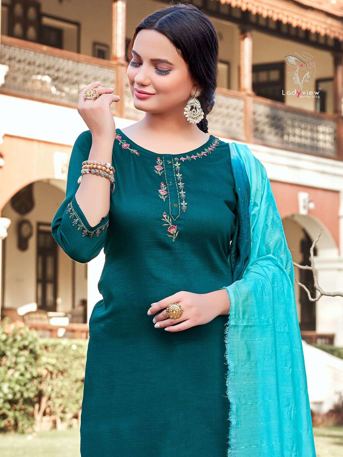 LADYVIEW LAUNCHING KURTI PANT WITH DUPATTA SET PRESENT GEET CATALOG