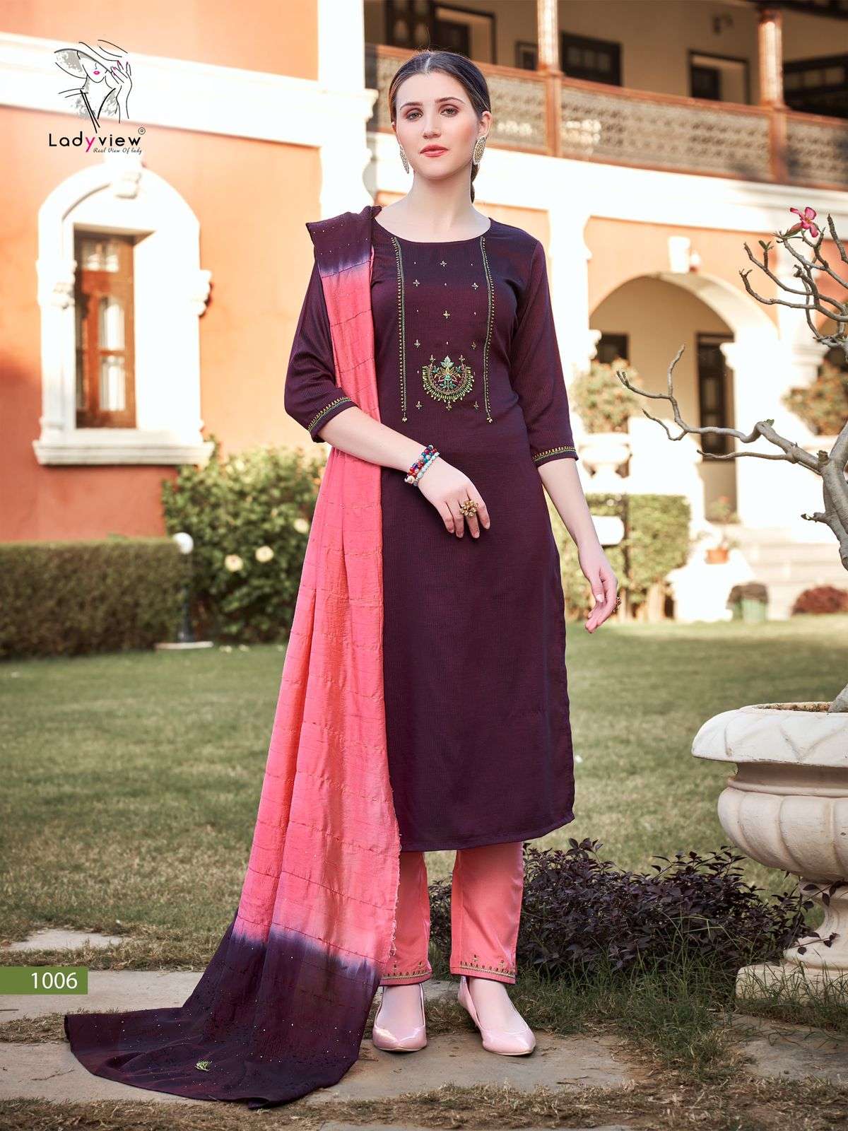 LADYVIEW LAUNCHING KURTI PANT WITH DUPATTA SET PRESENT GEET CATALOG