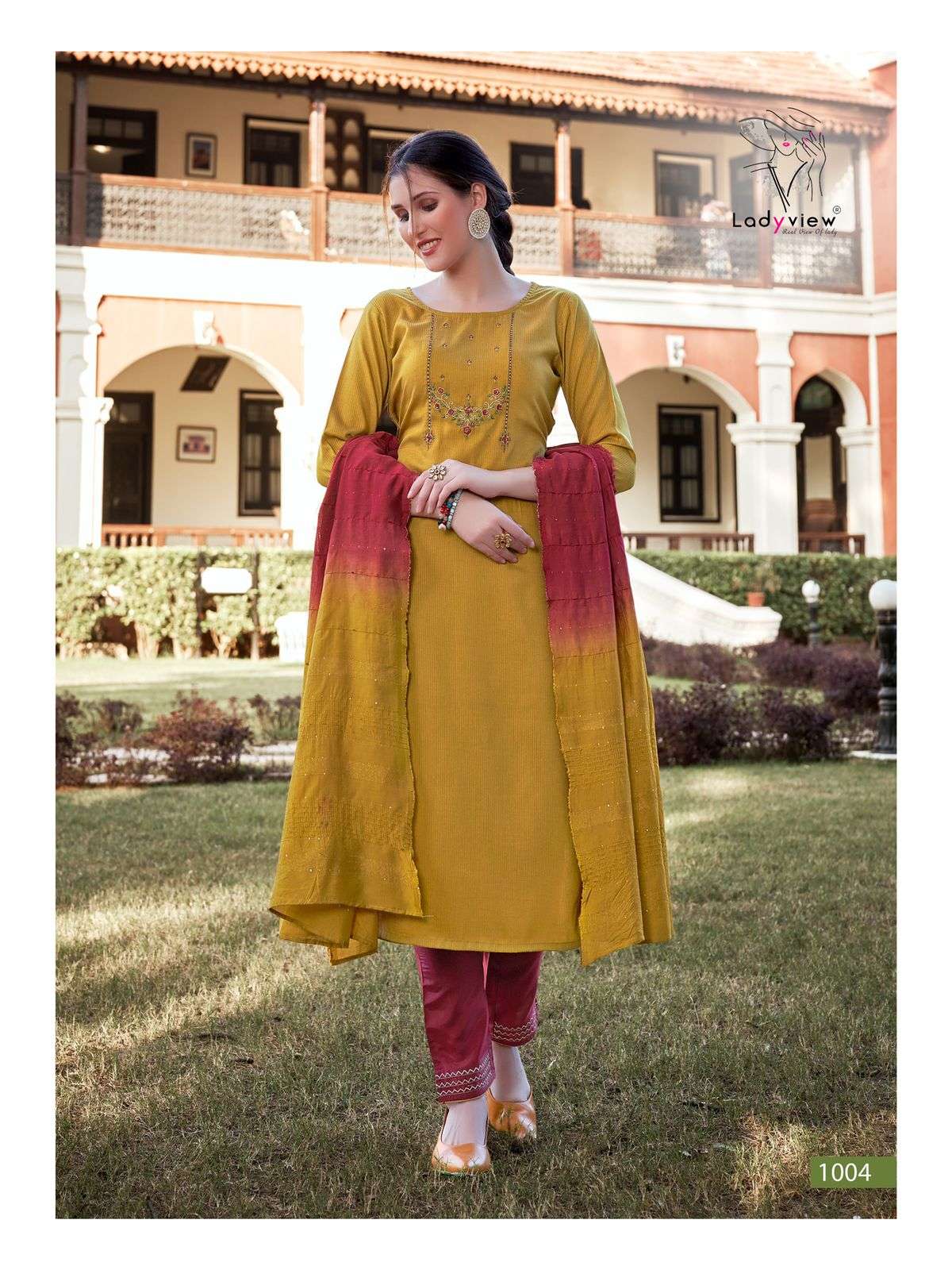 LADYVIEW LAUNCHING KURTI PANT WITH DUPATTA SET PRESENT GEET CATALOG