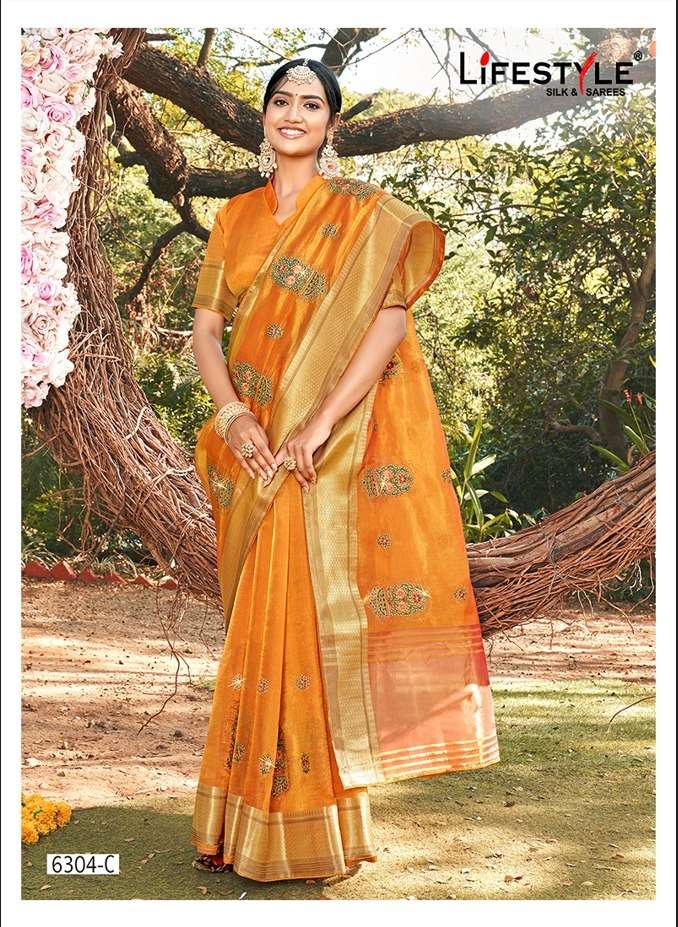 LIFESTYLE PRESENT LIFESTYLE SERIES 6304 VOL - 1 ORGANZA SAREE COLLECTION