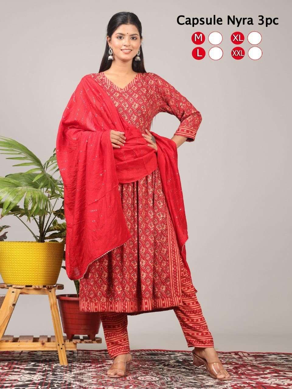 LUCACCI DESIGNER PRESENT HELLO GIRL 3PCS KURTI PANT WITH DUPATTA SET