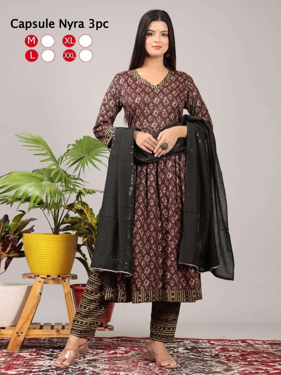 LUCACCI DESIGNER PRESENT HELLO GIRL 3PCS KURTI PANT WITH DUPATTA SET