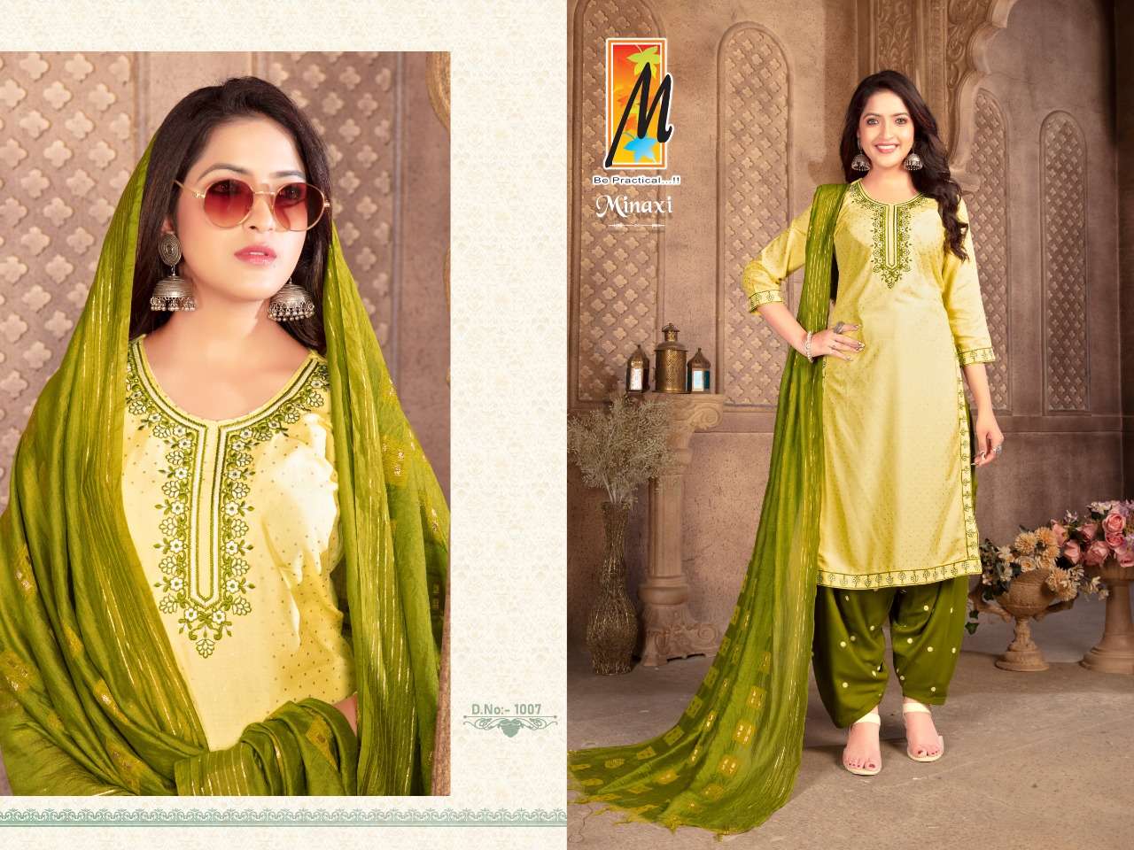 MASTER PRESENT MINAXI 3PCS KURTI BOTTOM WITH DUPATTA CASUAL WEAR SET