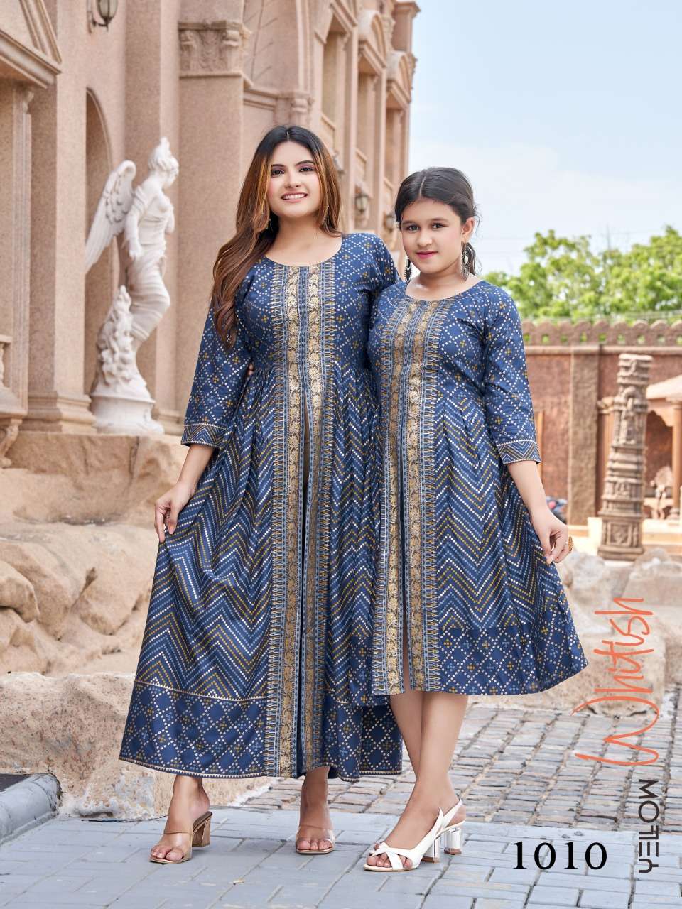 ME & MOM VOL 5 BY TEXOFAB PRESENT D.NO. 1010 RAYON COMBO KURTI SET