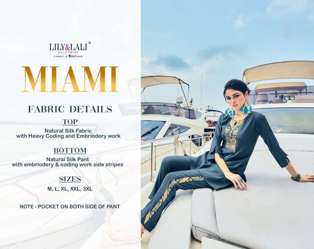 MIAMI BY LILY & LALI PRESENTING FANCY TOP BOTTOM SET