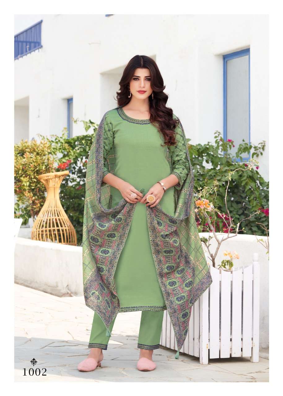 MISHRI CATALOUGE BY BRIJ PURE VISCOSE  HEAVY SLEVES EMBROIDERY WORK