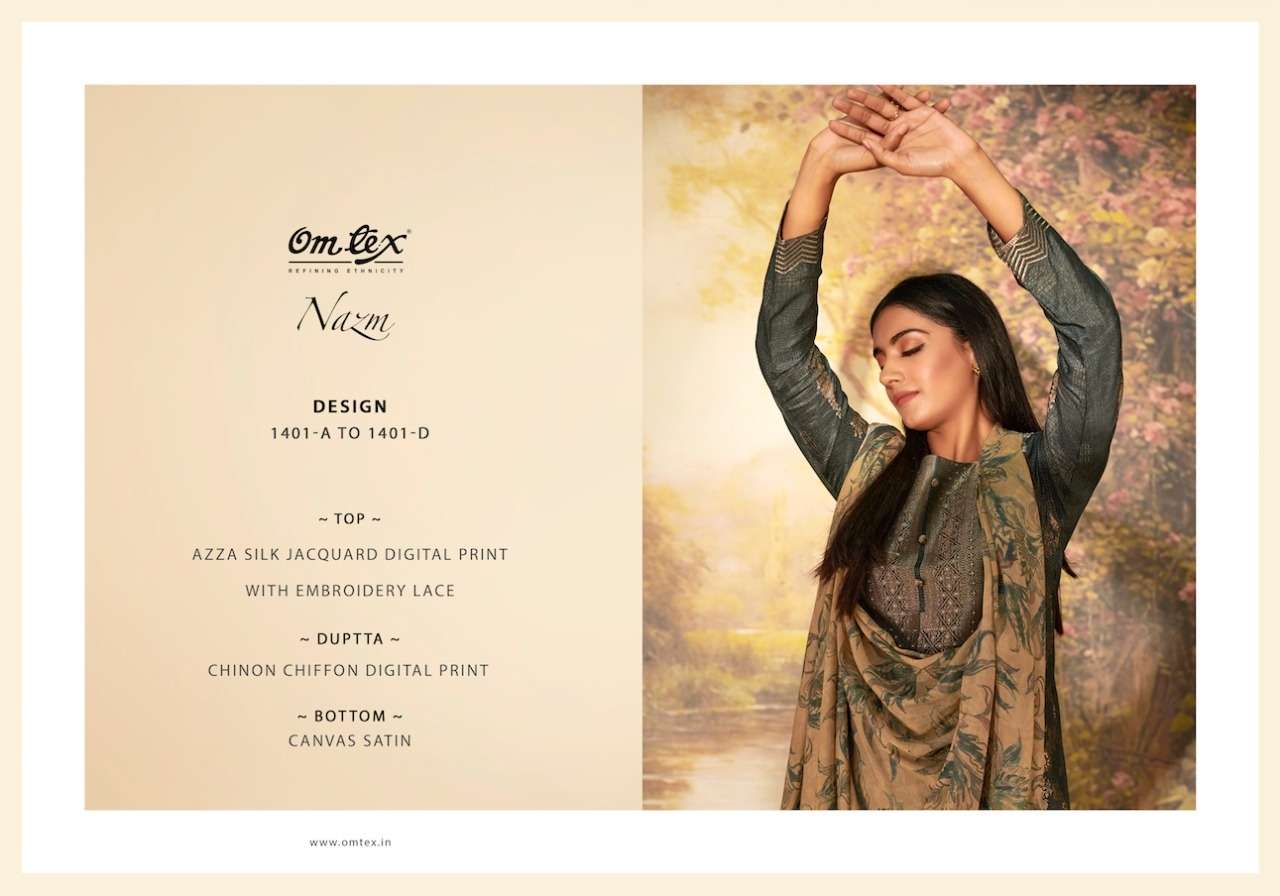 OMTEX PRESENT NAZM 3PCS CONCEPT TOP BOTTOM WITH DUPATTA SET