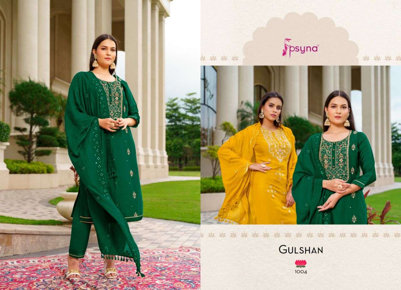 PSYNA PRESENT GULSHAN 3PCS CONCEPT KURTA PANT WITH DUPATTA SET