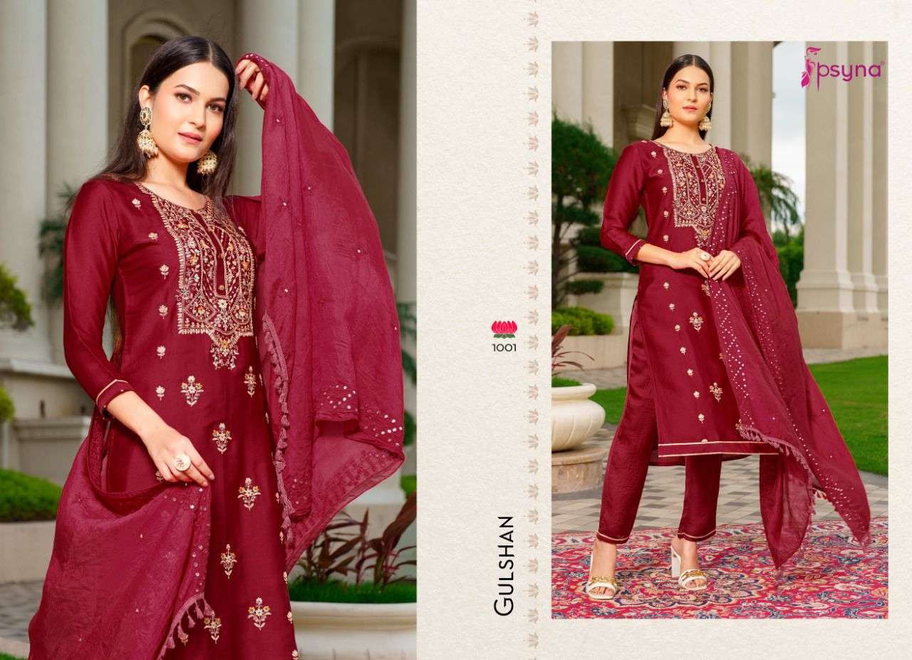 PSYNA PRESENT GULSHAN 3PCS CONCEPT KURTA PANT WITH DUPATTA SET