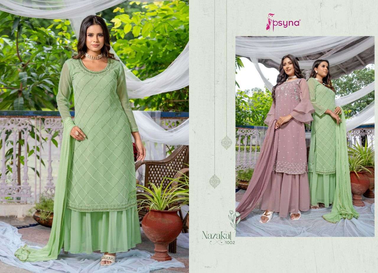 PSYNA PRESENT NAZAKAT 3PCS CONCEPT KURTA SHARARA WITH DUPATTA SET