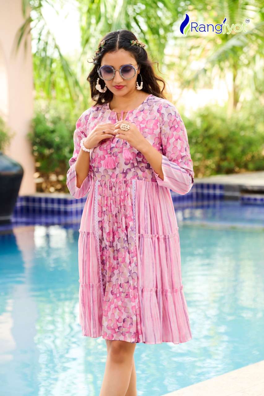 RANGJYOT PRESENT UNIQUE VOL-1 ONEPCS TUNIC SHORT FLAIR KURTI