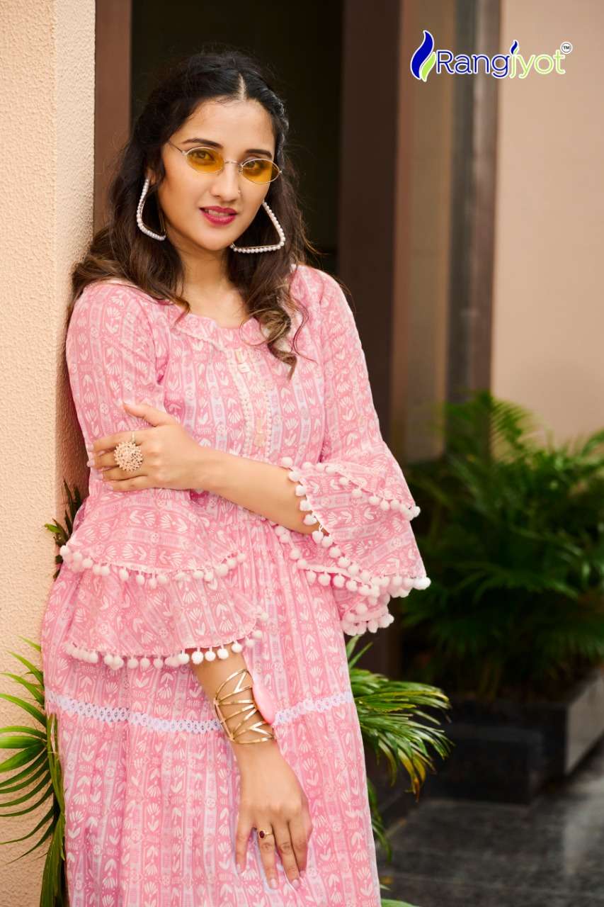 RANGJYOT PRESENT UNIQUE VOL-1 ONEPCS TUNIC SHORT FLAIR KURTI