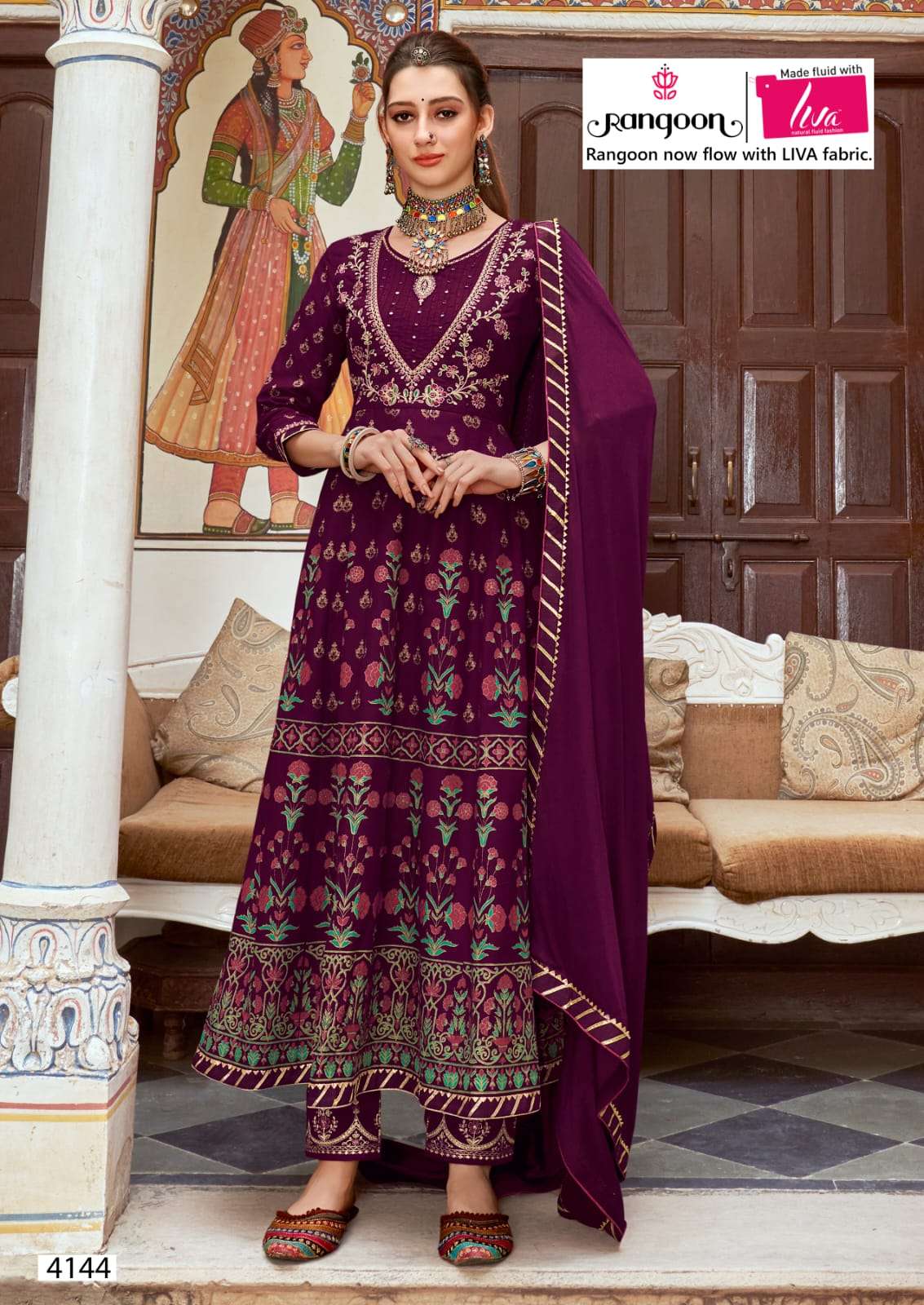 RANGOON PRESENT KASTURI VOL 2 3PCS KURTI PANT WITH DUPATTA SET