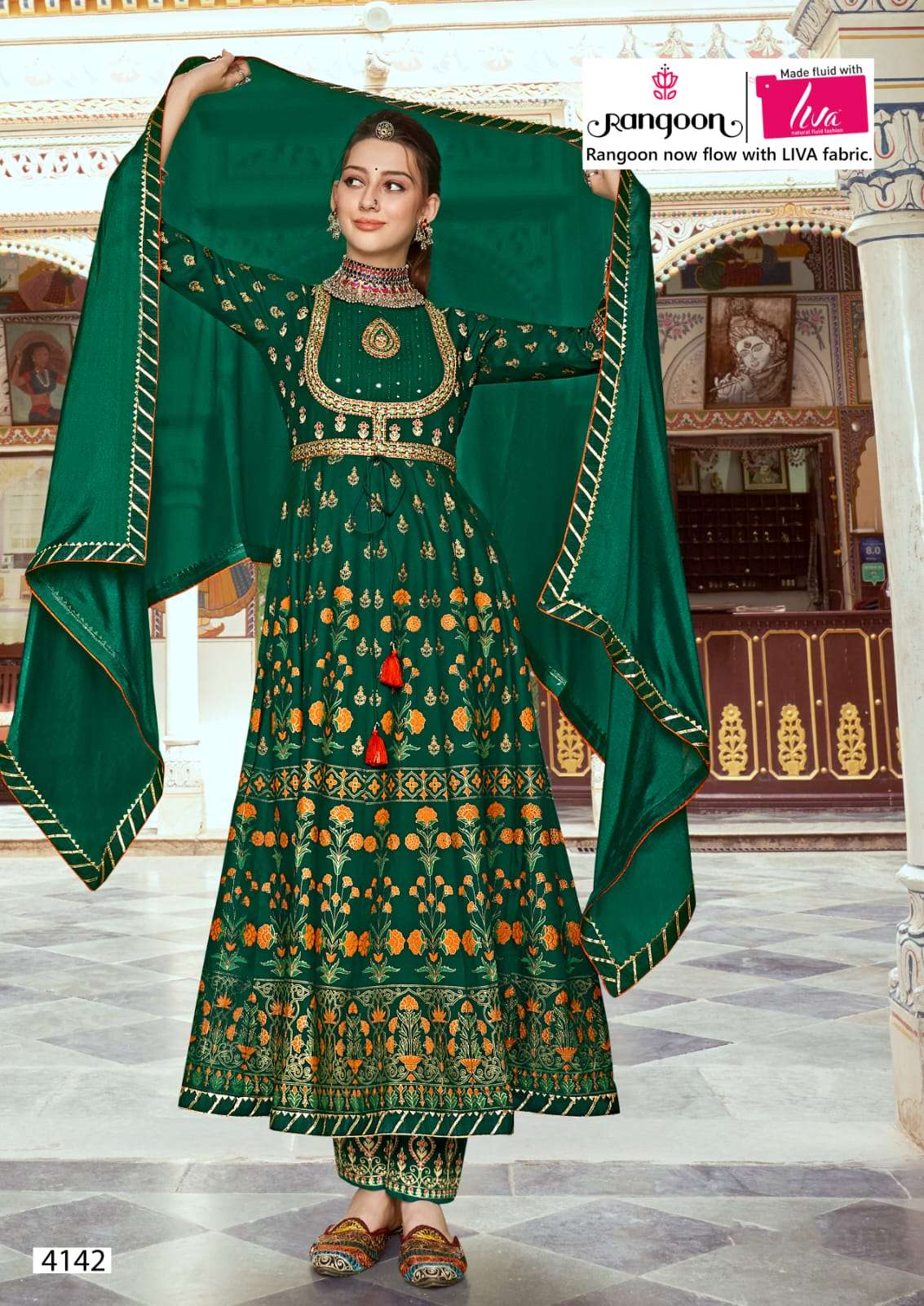 RANGOON PRESENT KASTURI VOL 2 3PCS KURTI PANT WITH DUPATTA SET