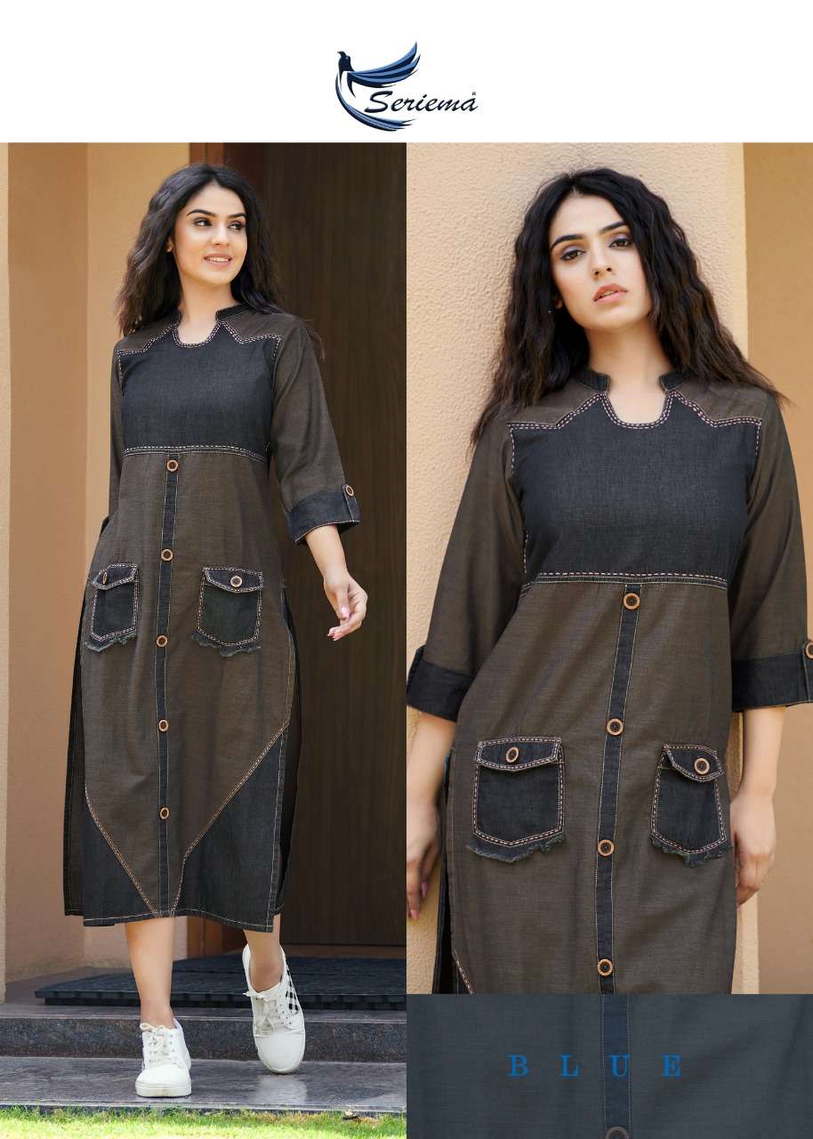 SERIEMA LAUNCHES KUMB CAPTURE VOL -3 1091 SERIES DENIM KURTI