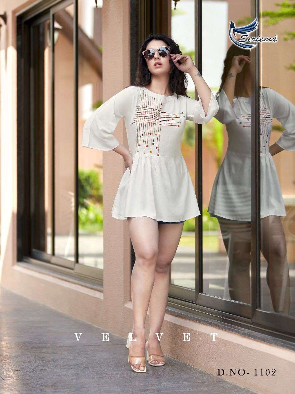 SERIEMA PRESENT GLAZIER VOL 5 D.NO. 1102 FANCY TUNIC STYLE TOP 