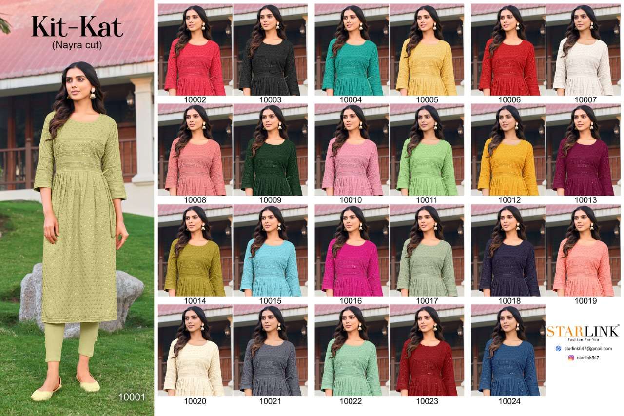 STARLINK PRESENT KIT KAT NYRA CUT CASUAL WEAR KURTI SET