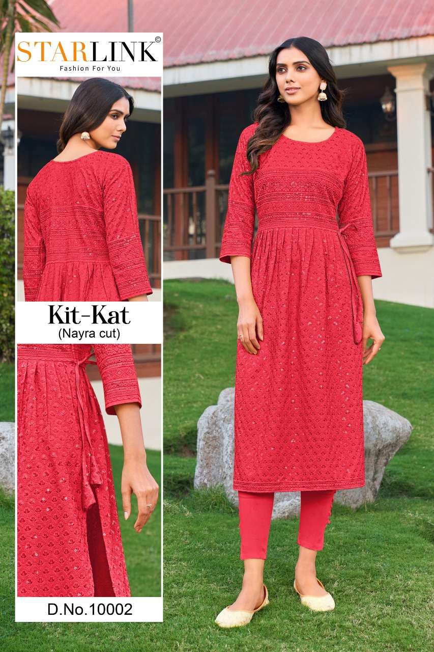 STARLINK PRESENT KIT KAT NYRA CUT CASUAL WEAR KURTI SET
