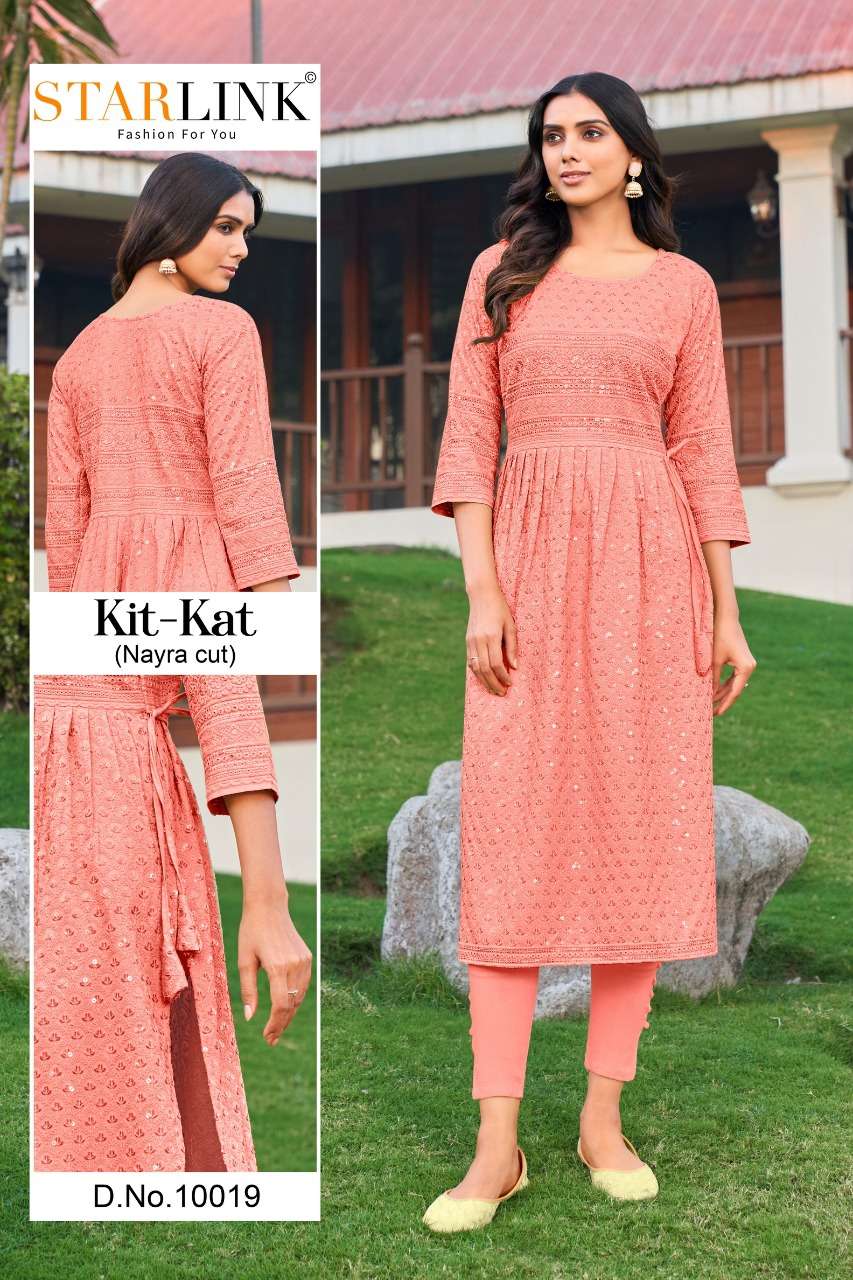 STARLINK PRESENT KIT KAT NYRA CUT CASUAL WEAR KURTI SET