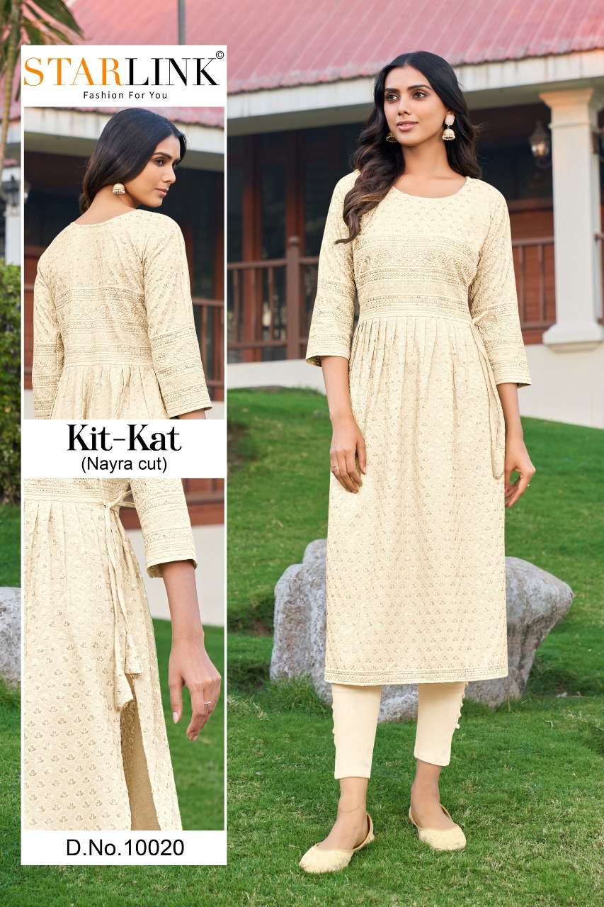 STARLINK PRESENT KIT KAT NYRA CUT CASUAL WEAR KURTI SET