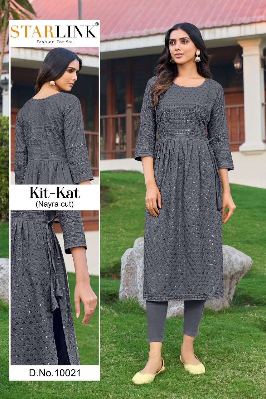 STARLINK PRESENT KIT KAT NYRA CUT CASUAL WEAR KURTI SET
