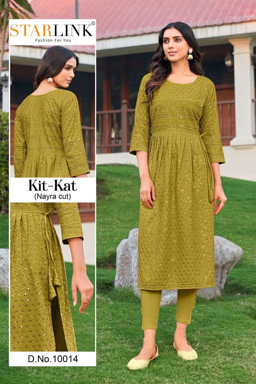 STARLINK PRESENT KIT KAT NYRA CUT CASUAL WEAR KURTI SET