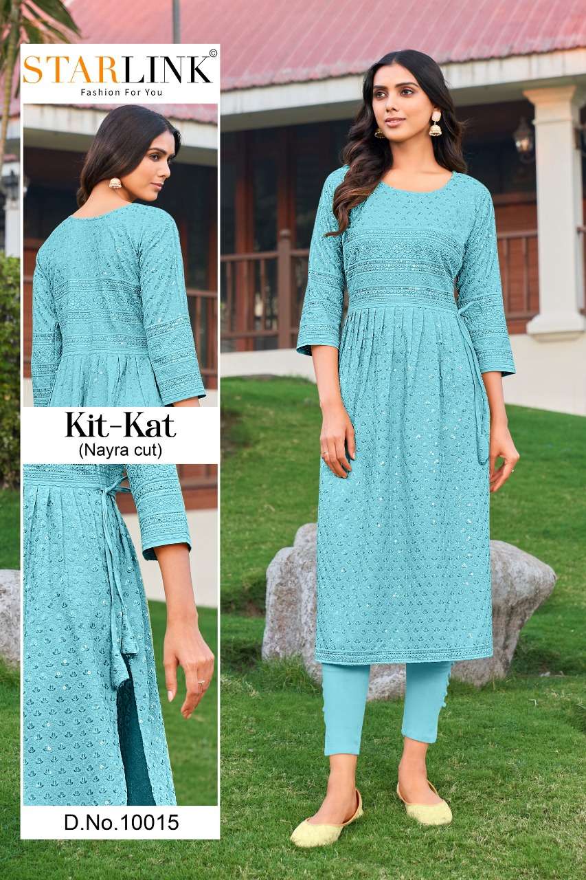 STARLINK PRESENT KIT KAT NYRA CUT CASUAL WEAR KURTI SET