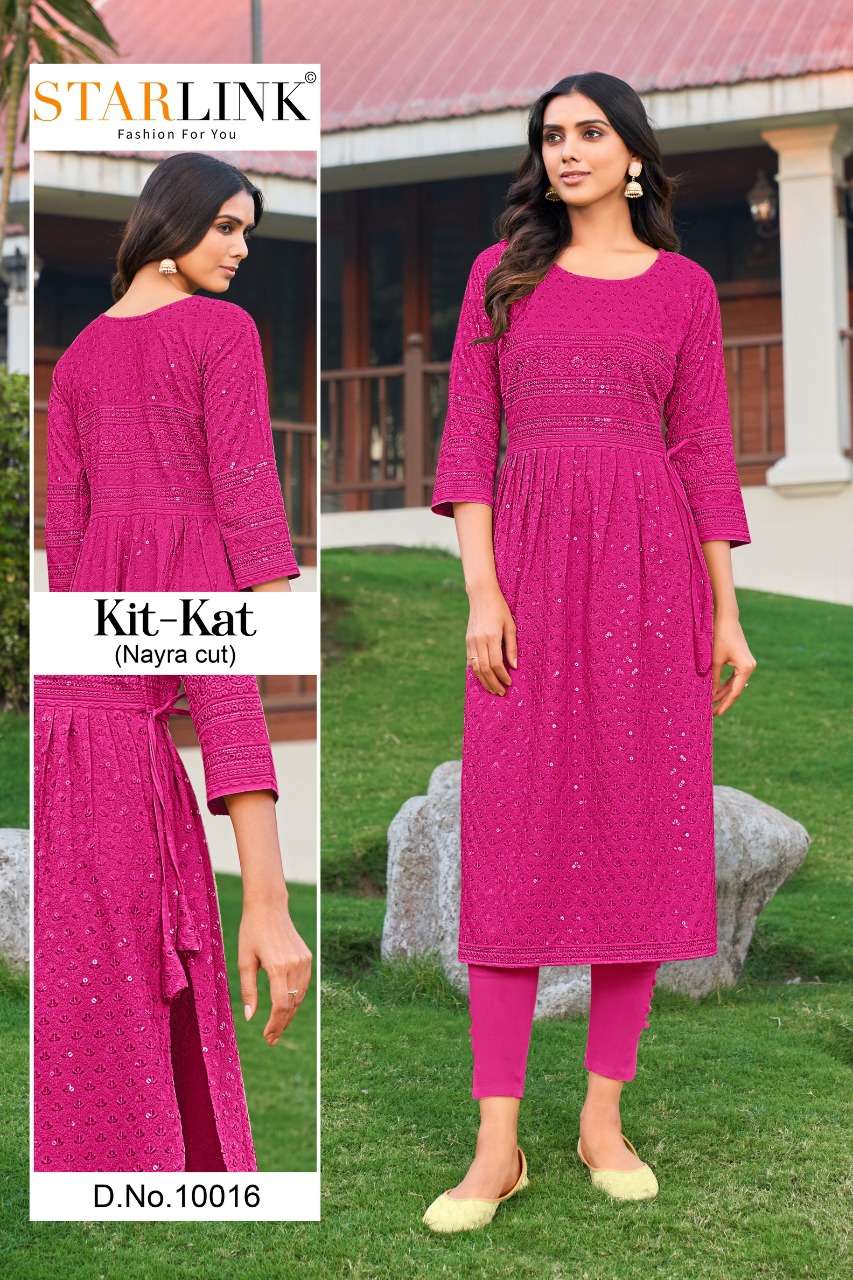 STARLINK PRESENT KIT KAT NYRA CUT CASUAL WEAR KURTI SET