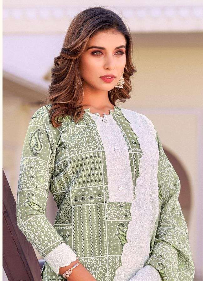 TANISHK FASHION PRESENT FALAK VOL 4 PURE COTTON TOP BOTTOM DUPATTA SET