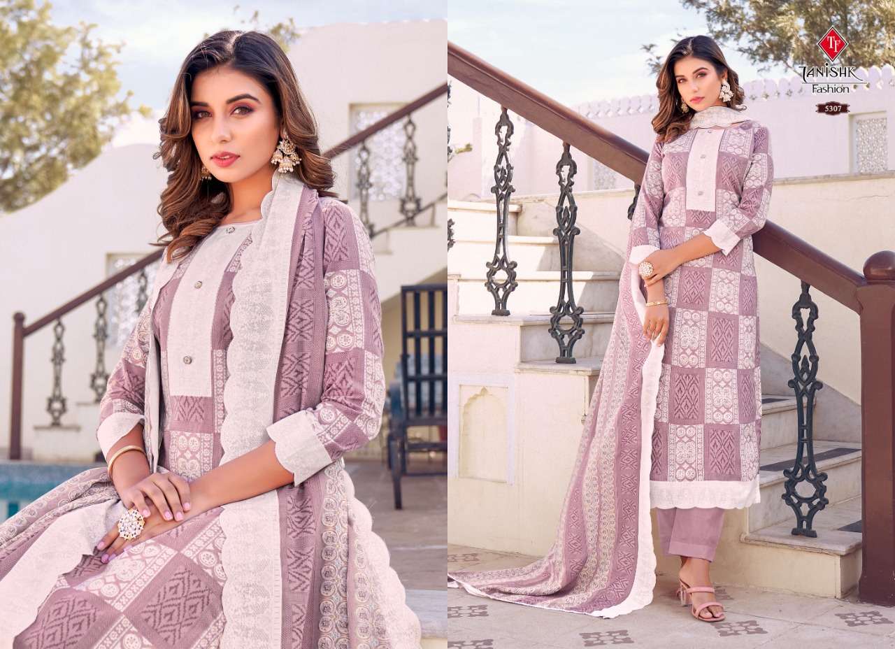 TANISHK FASHION PRESENT FALAK VOL 4 PURE COTTON TOP BOTTOM DUPATTA SET