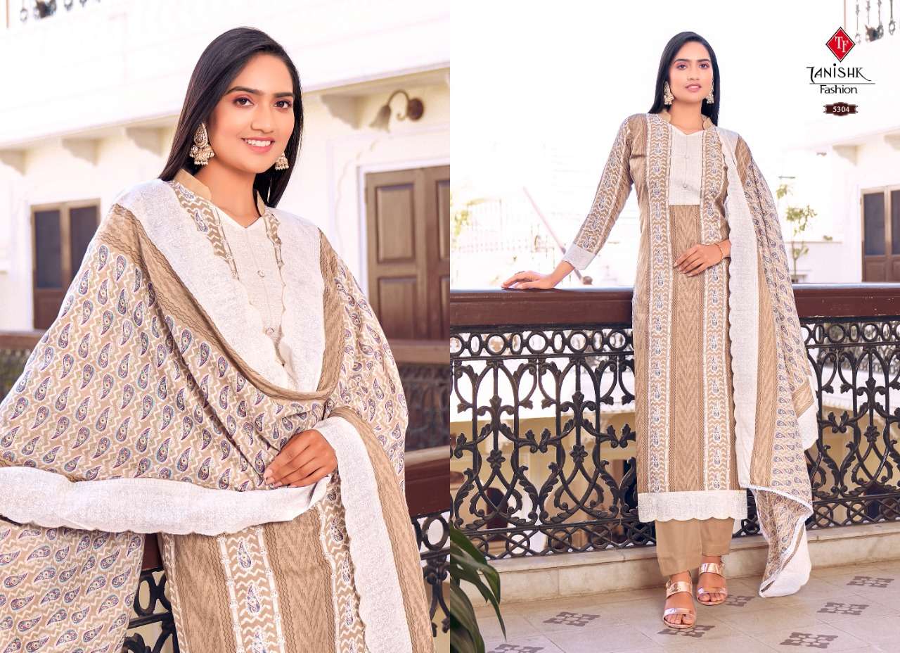 TANISHK FASHION PRESENT FALAK VOL 4 PURE COTTON TOP BOTTOM DUPATTA SET