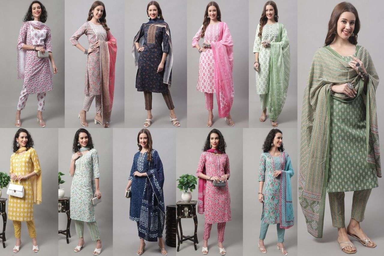 TEXOFAB PRESENT SL RUHANI JAIPURI COTTON DESIGNER KURTI COLLECTION