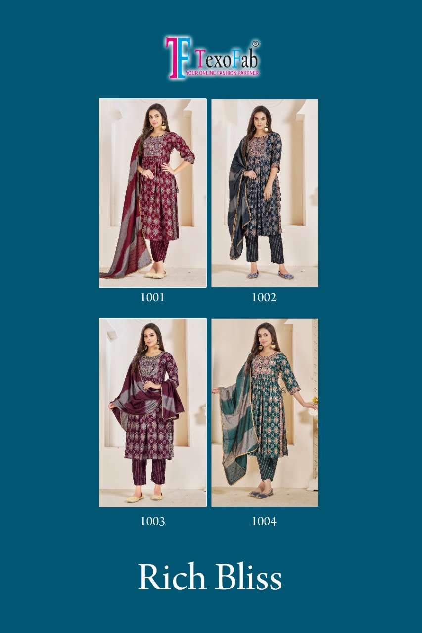 TEXOFAB RICHBLISS VOL 1 3PCS CONCEPT KURTI PANT WITH DUPATTA SET