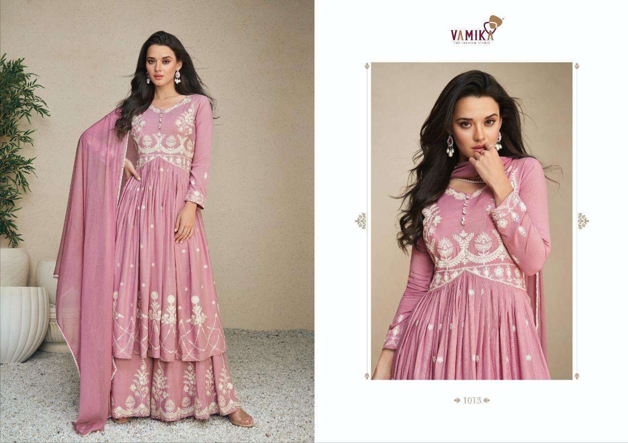 VAMIKA PRESENT LAKHANAVI VOL 5 3PCS CONCEPT KURTI PLAZO WITH DUPATTA SET