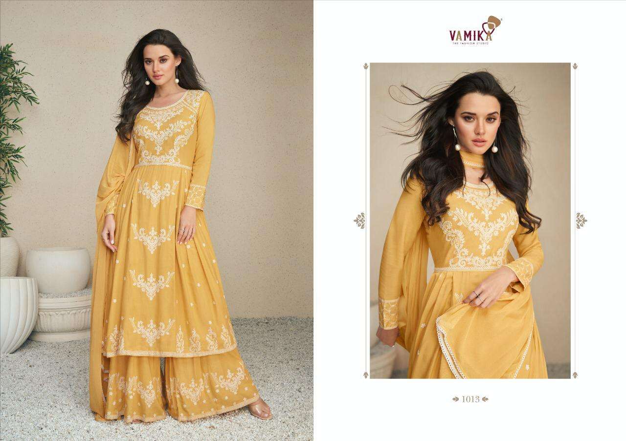 VAMIKA PRESENT LAKHANAVI VOL 5 3PCS CONCEPT KURTI PLAZO WITH DUPATTA SET