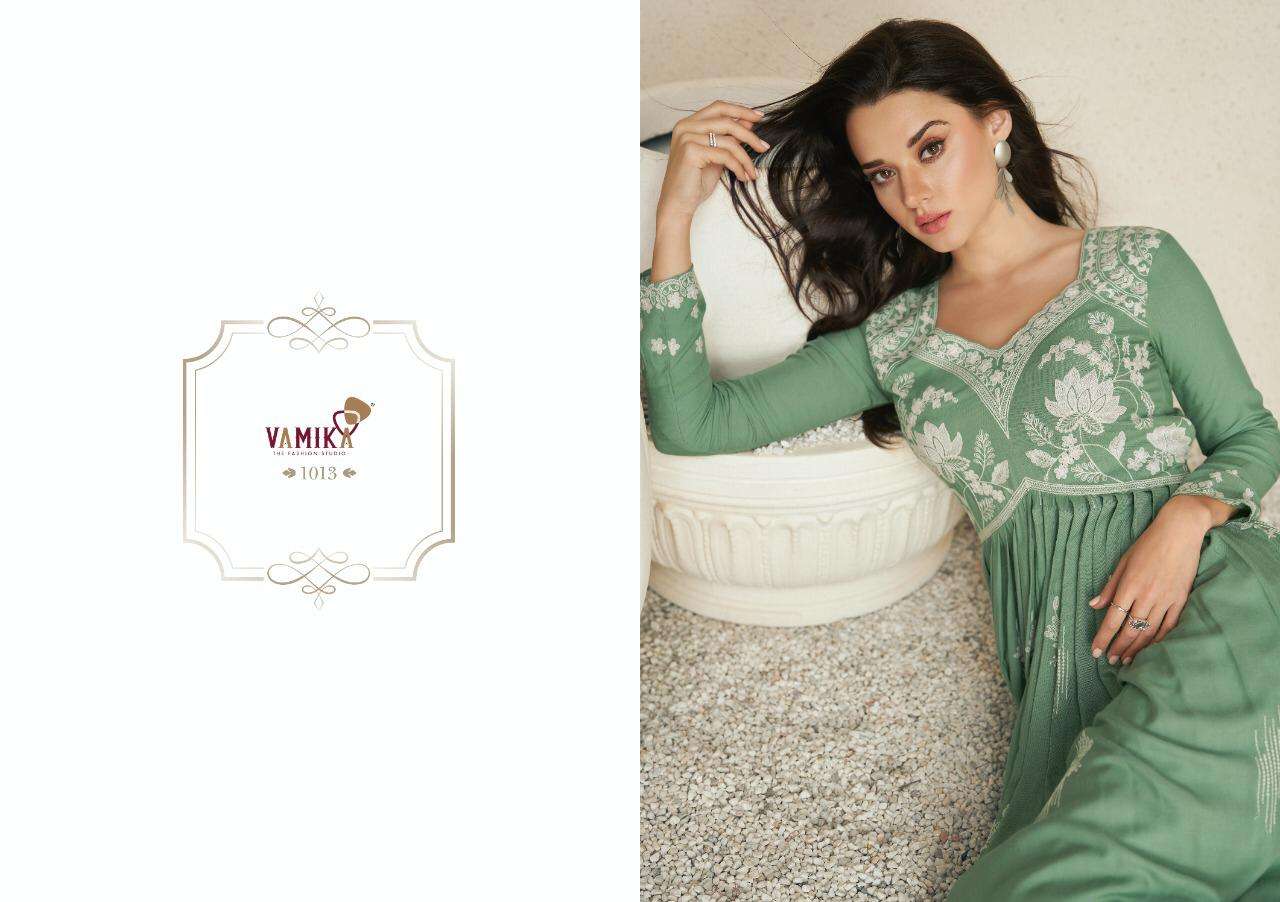 VAMIKA PRESENT LAKHANAVI VOL 5 3PCS CONCEPT KURTI PLAZO WITH DUPATTA SET