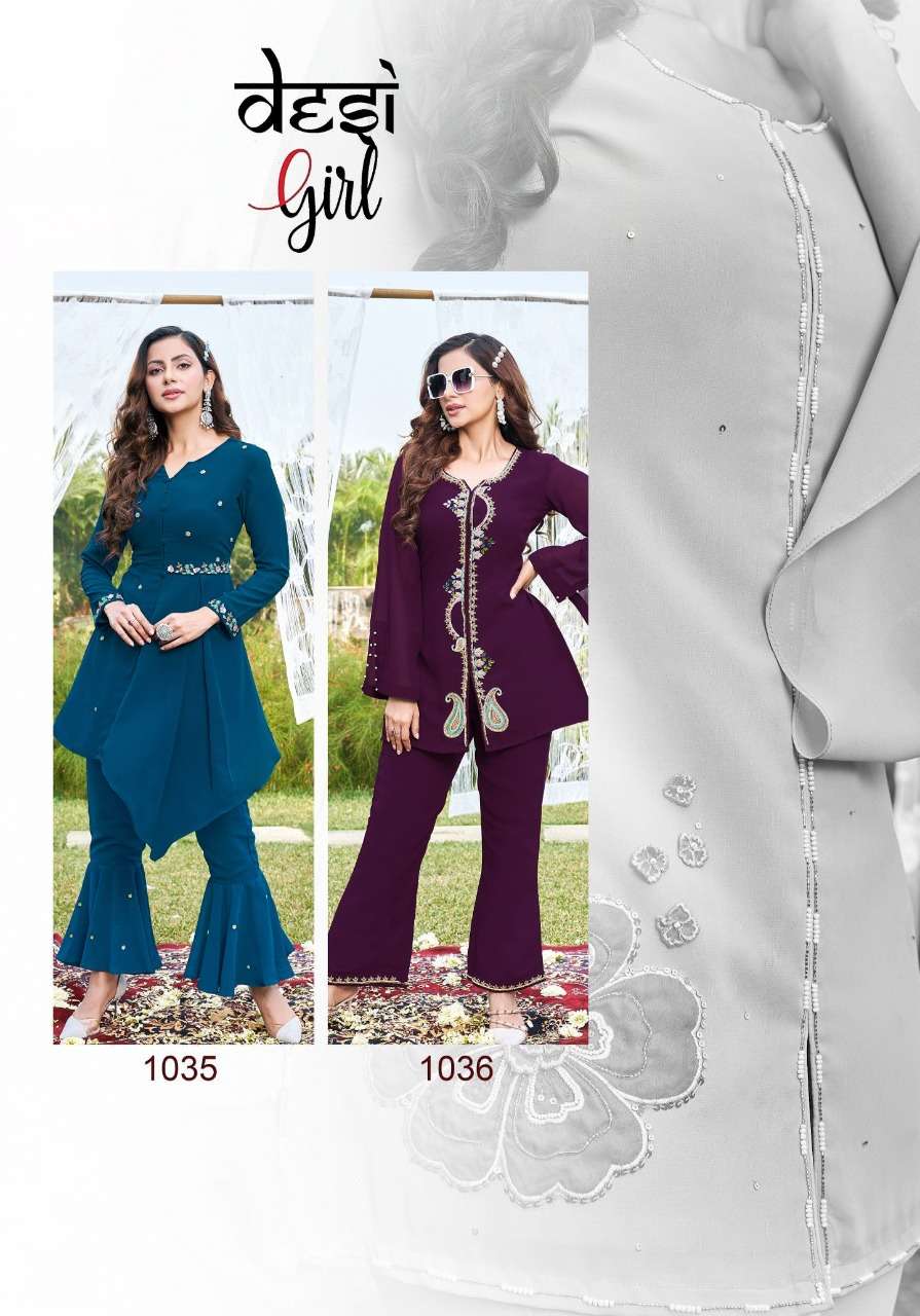 VIVILS SILK MILLS PRESENTING TOP WITH BELL BOTTOM DESI GIRL VOL 1 CATALOG