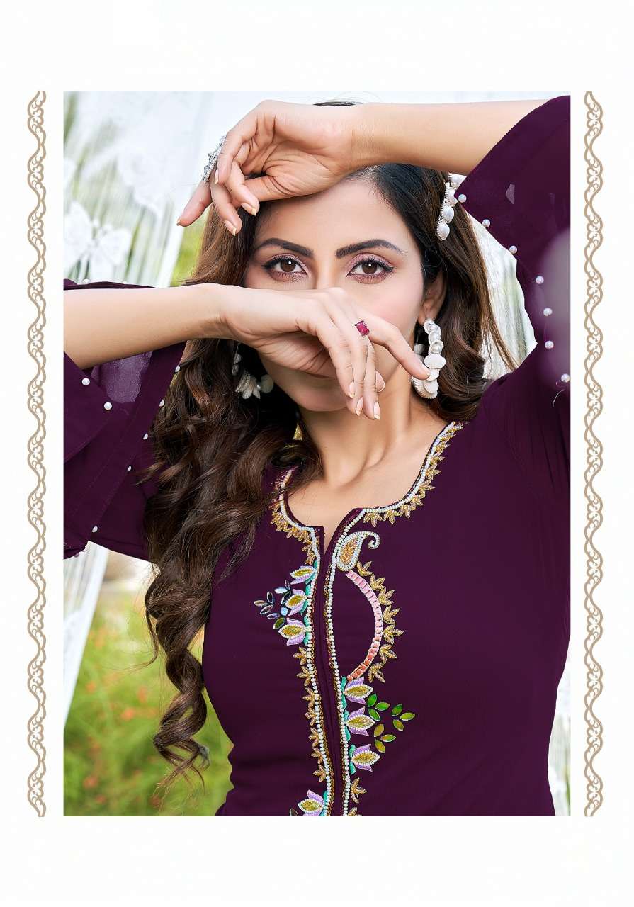 VIVILS SILK MILLS PRESENTING TOP WITH BELL BOTTOM DESI GIRL VOL 1 CATALOG