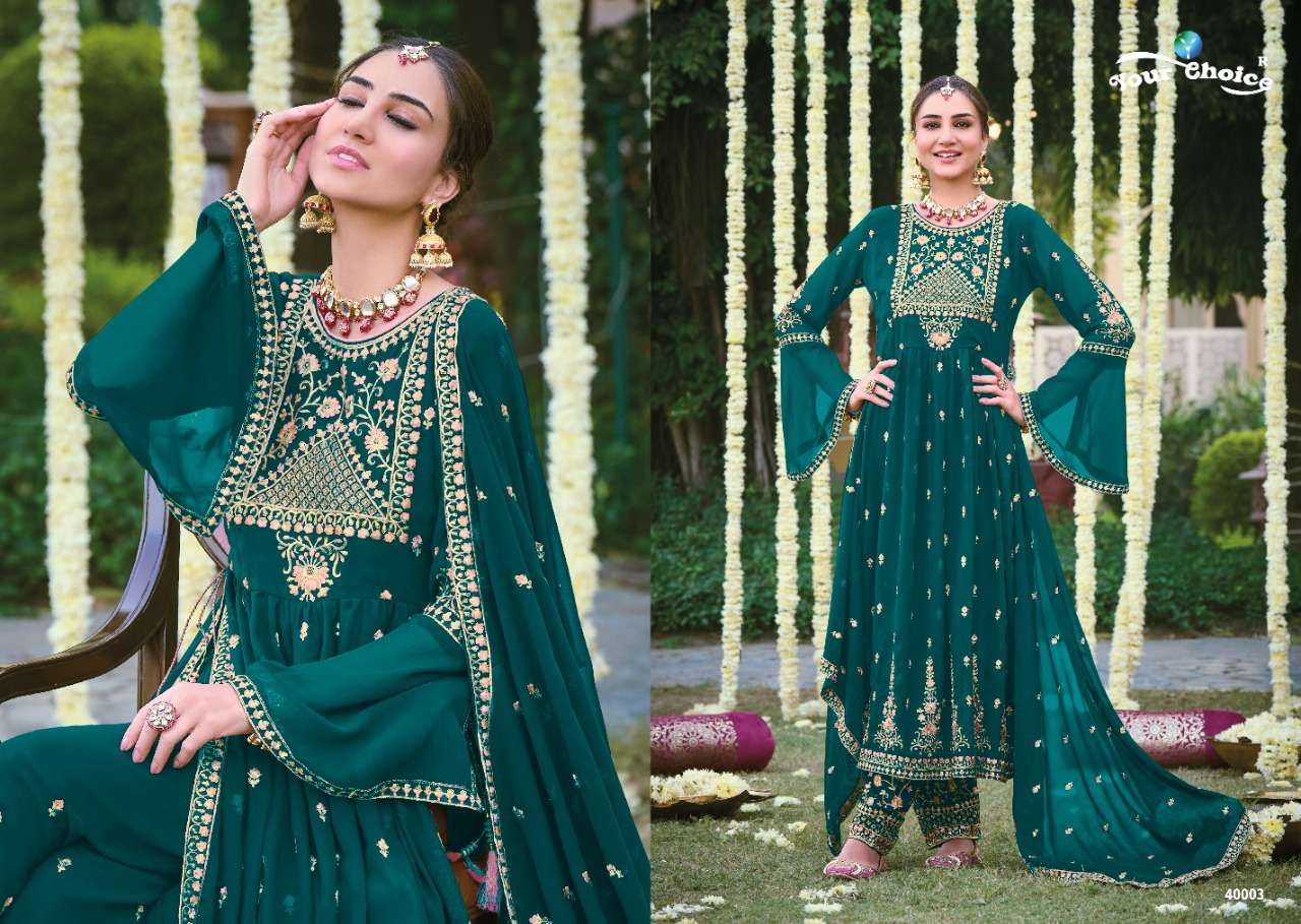 YOUR CHOICE MIRZA PRESENT KURTI PANT WITH DUPATTA SET