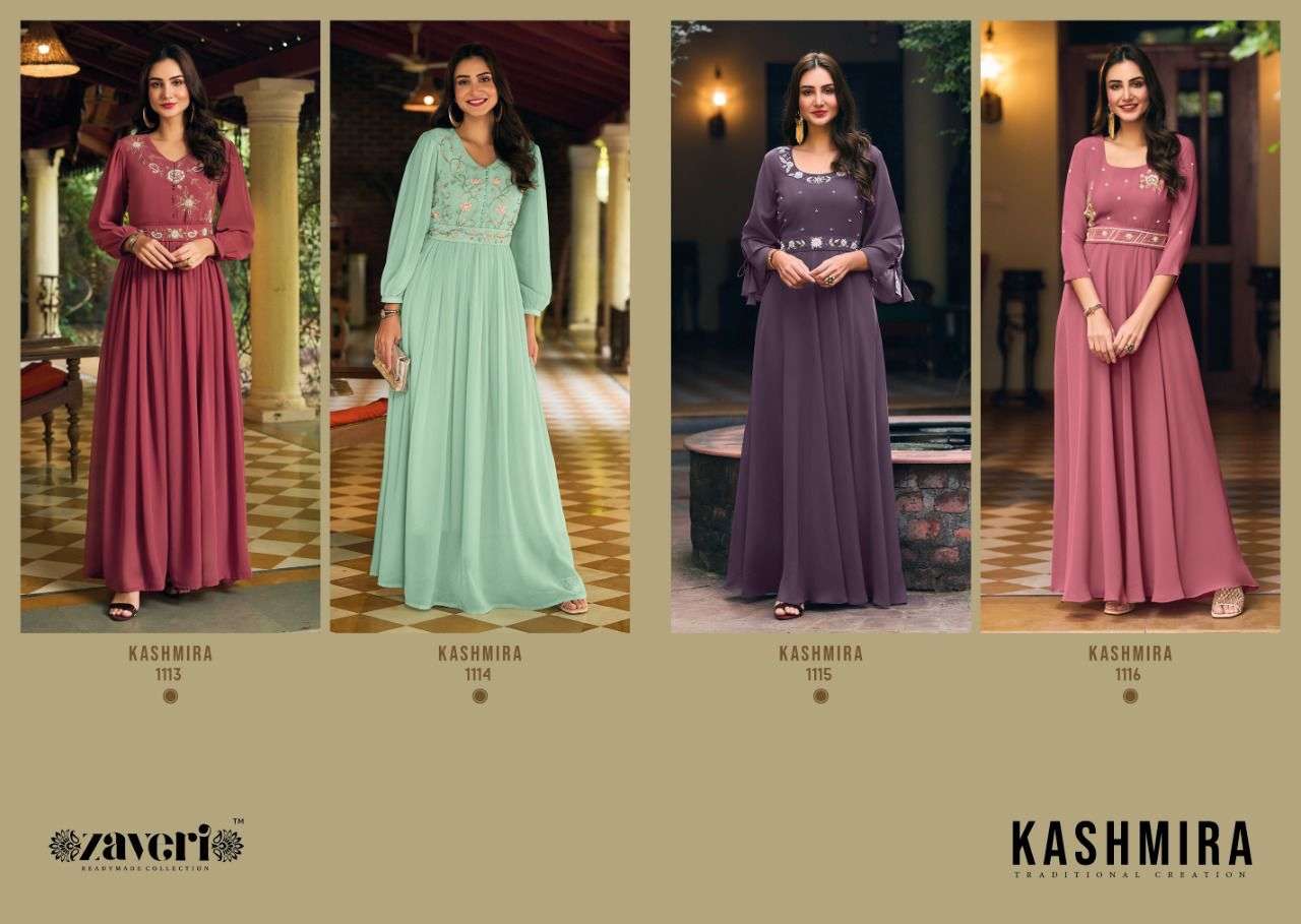 ZAVERI PRESENT KASHMIRA HEAVY FANCY GOWN WITH UNATTACHED BELT SET