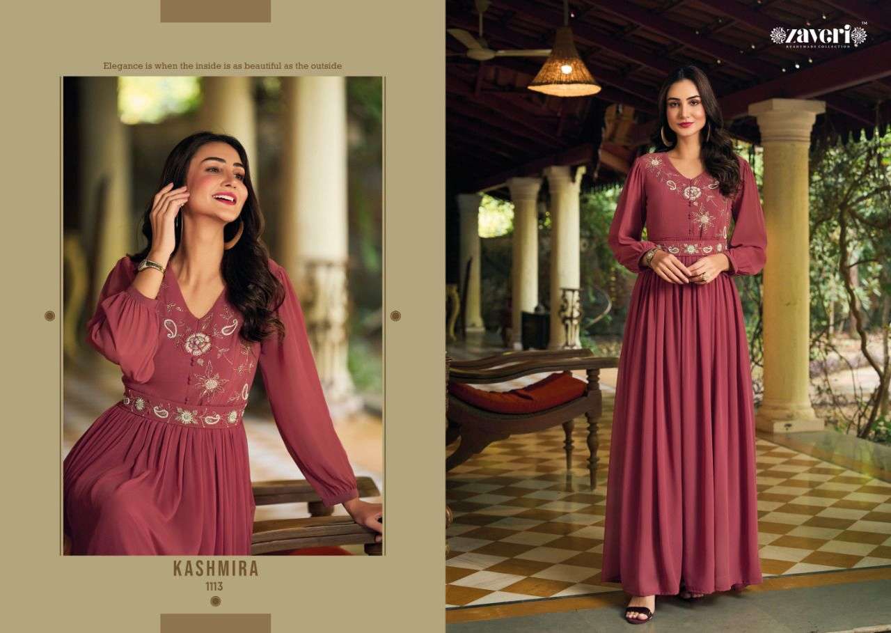 ZAVERI PRESENT KASHMIRA HEAVY FANCY GOWN WITH UNATTACHED BELT SET