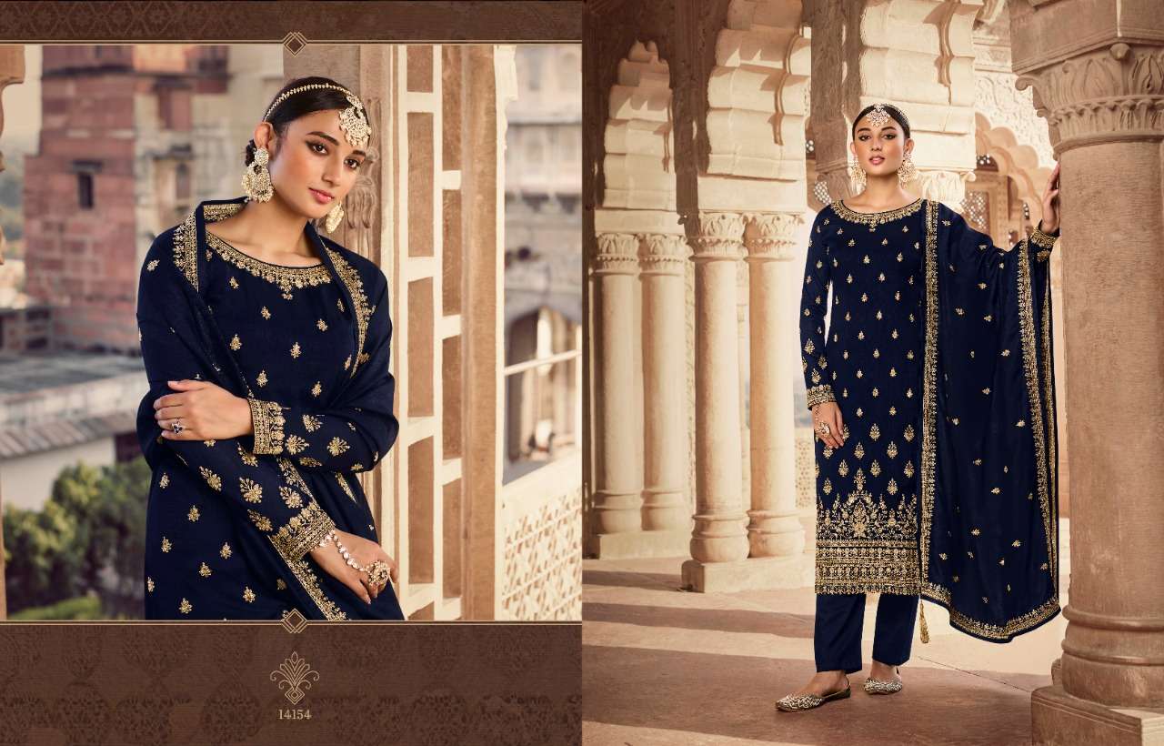 ZISA PRESENT NARGIS D.NO 14151 TO 14156 SERIES KURTI PANT WITH DUPATTA SET