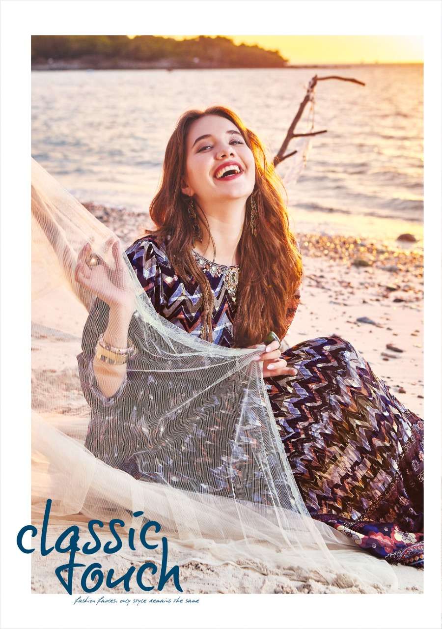 BAHARA FLARED DESIGNER GOWN WITH GEORGETTE  SILK 