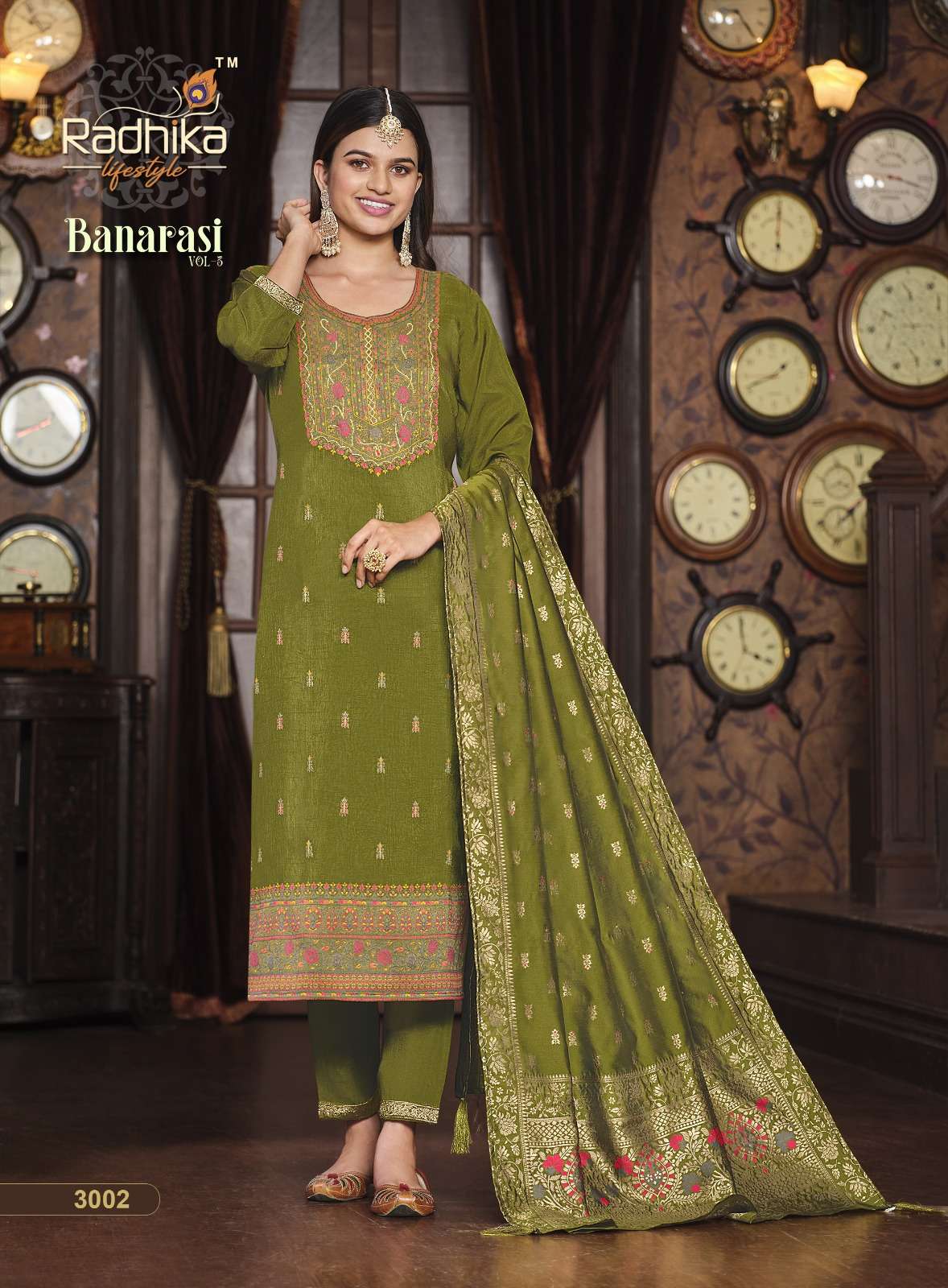RADHIKA PRESENT LAUNCHING NEW CATALOGUE BANARASI VOL-2 3PCS CONCEPT KURTI PANT WITH DUPATTA SET- WHOLESALE SUPPLIER SURAT