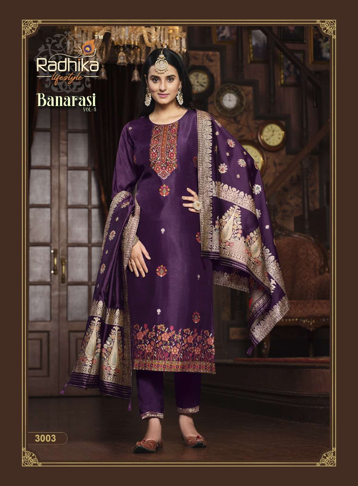 RADHIKA PRESENT LAUNCHING NEW CATALOGUE BANARASI VOL-2 3PCS CONCEPT KURTI PANT WITH DUPATTA SET- WHOLESALE SUPPLIER SURAT
